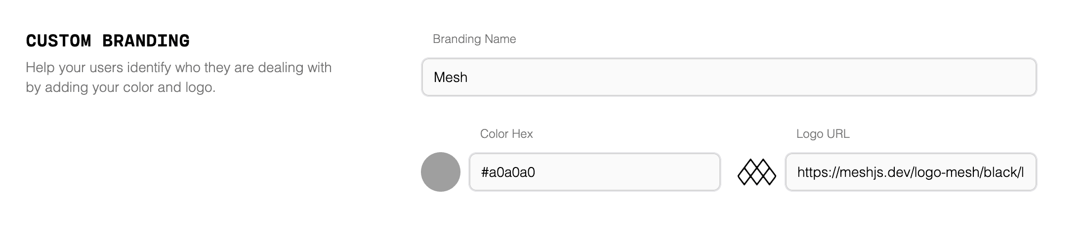 Custom branding configuration