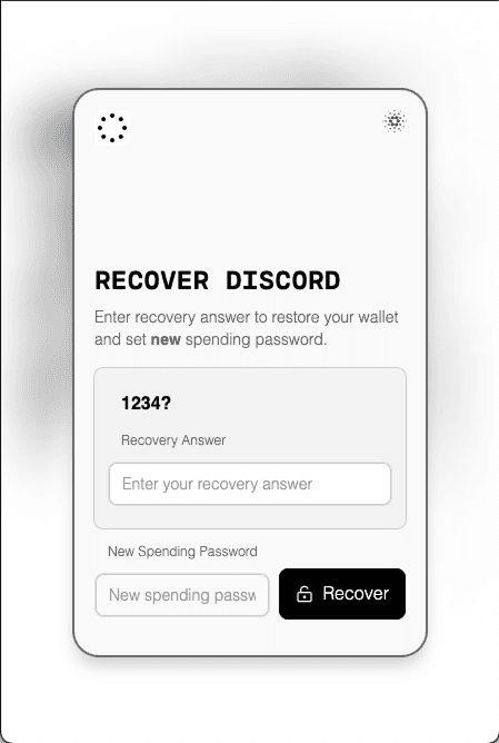 Wallet recovery flow
