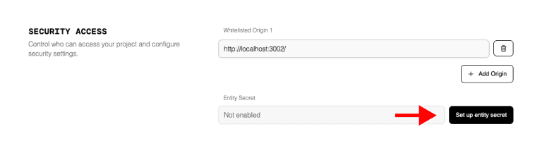 Entity Secret setup