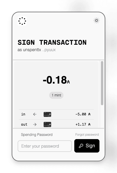 Transaction signing flow