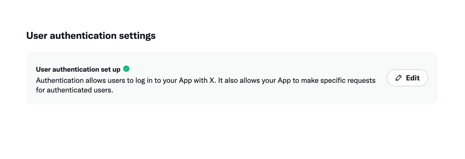 User authentication settings